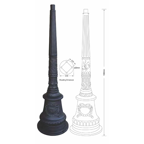 1980mm Cast Aluminiuim Pole