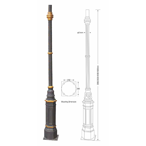 4500,mm Cast Aluminiuim Pole