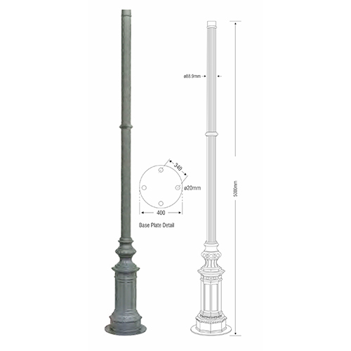 3000mm Cast Aluminiuim Pole