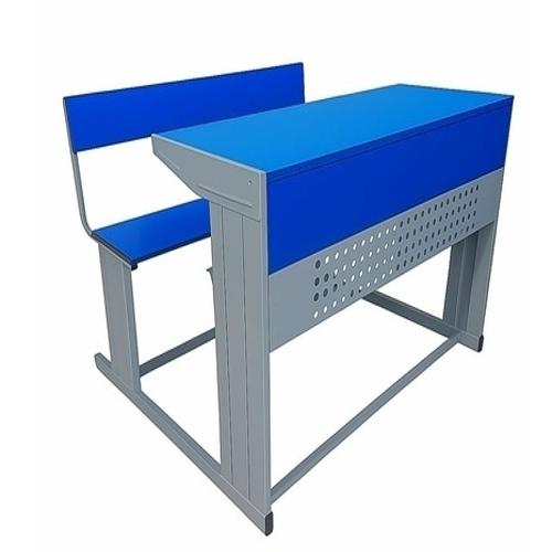 Modern Classroom Desk Bench Sets - Color: Blue And White