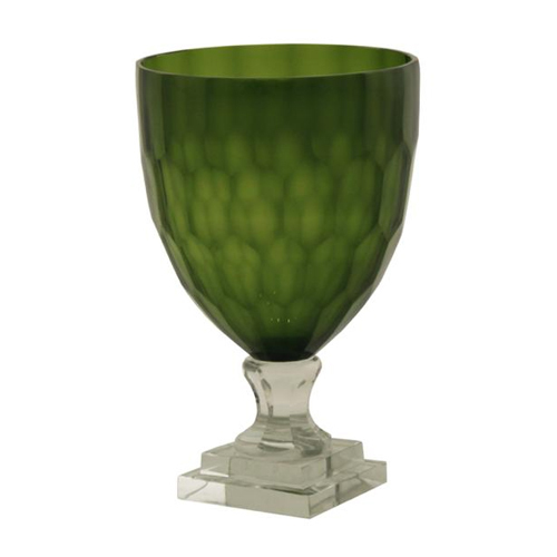 Dark Green Hurricane Candle Holder