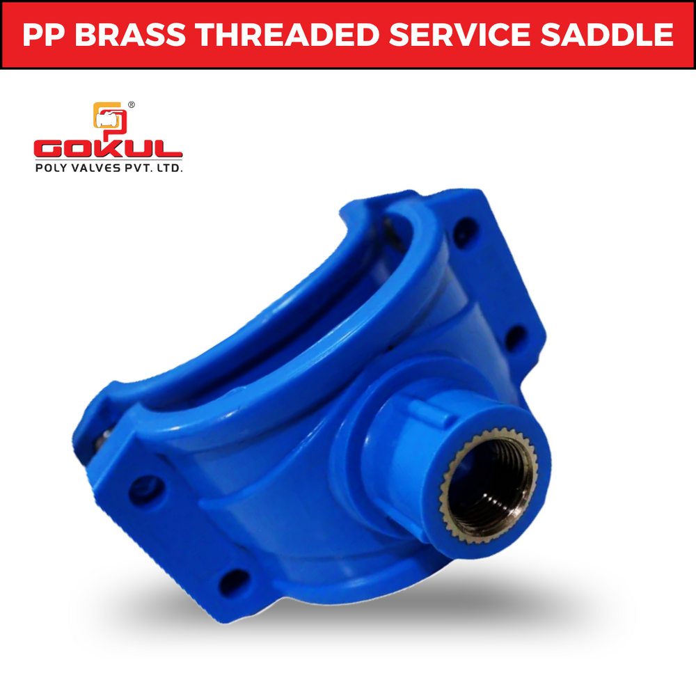 Gokul Pp Integrated Saddle - 63mm To 110mm Size, Blue Color, 7mm Thickness | Nominal Pressure 16kg, Surface Treatment 80