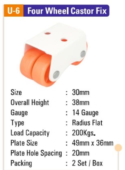 U6 Fix Four Castor Wheel