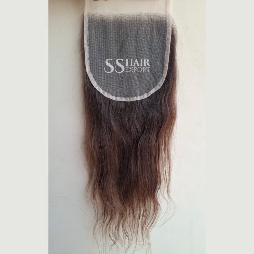 Brown 4x4 Closure Hair Sew in Side Part Indian Virgin Human Hair HD Lace Transparent