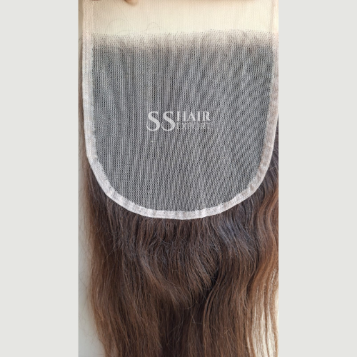Brown 4x4 Closure Hair Sew in Side Part Indian Virgin Human Hair HD Lace Transparent