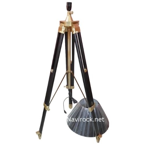 Nautical Classic Metal Tripod Floor Lamp  Tall 75