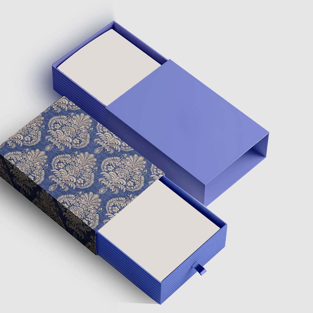 Premium Slide Rigid Packaging Box - Color: Blue