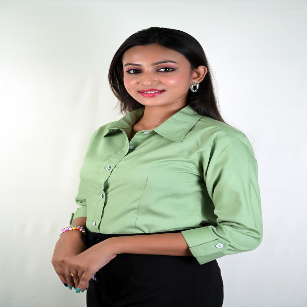 Rayon Solid Colour Shirt Office wear