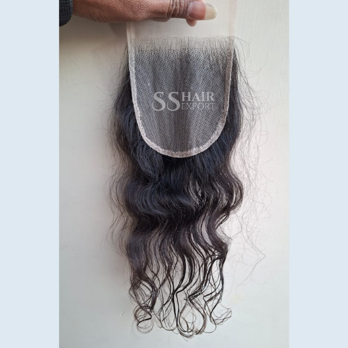 Indian 4x4 Closure Sew in Side Part Swiss Lace Virgin Human Hair Natural Black 18inch Supplier