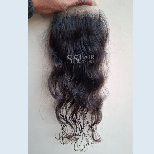 Indian 4x4 Closure Sew in Side Part Swiss Lace Virgin Human Hair Natural Black 18inch Supplier