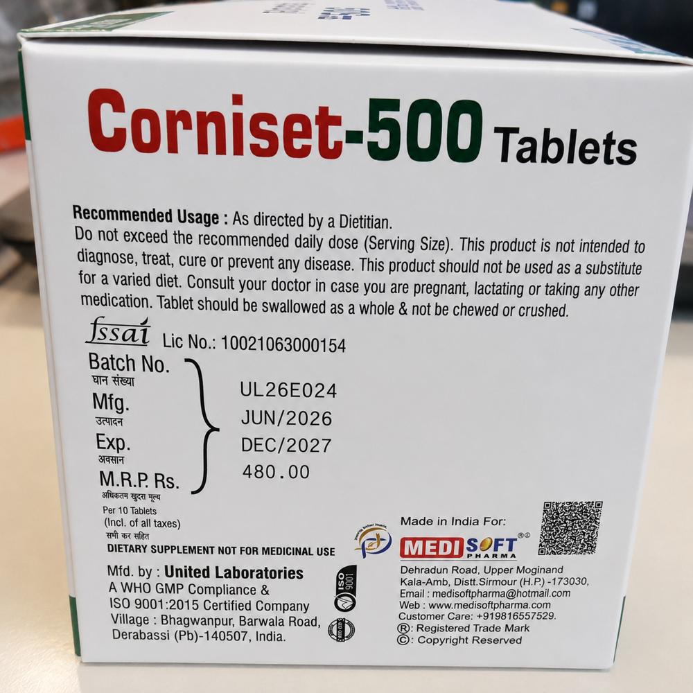 Corniset 500 Tablet - Brand Name: Cornicet-500 Tab