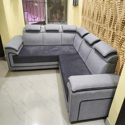 Grey Color 6 Soft Seater L Shape Sofa