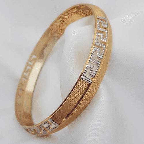 Mens Fancy Gold Plated Punjabi Sikhi Kada