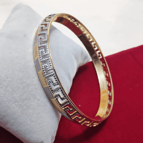 Mens Fancy Gold Plated Punjabi Sikhi Kada