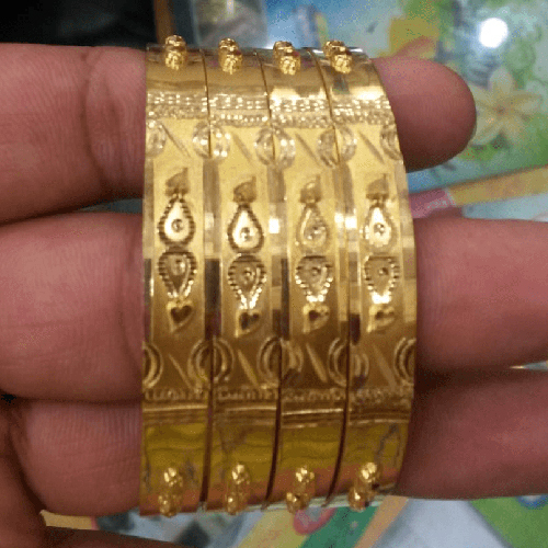 Bandhel Plan Design Gold Plated Brass Bangles