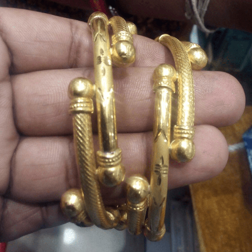 Bandhel Kalkati Ball Design Gold Plated Brass Bangles