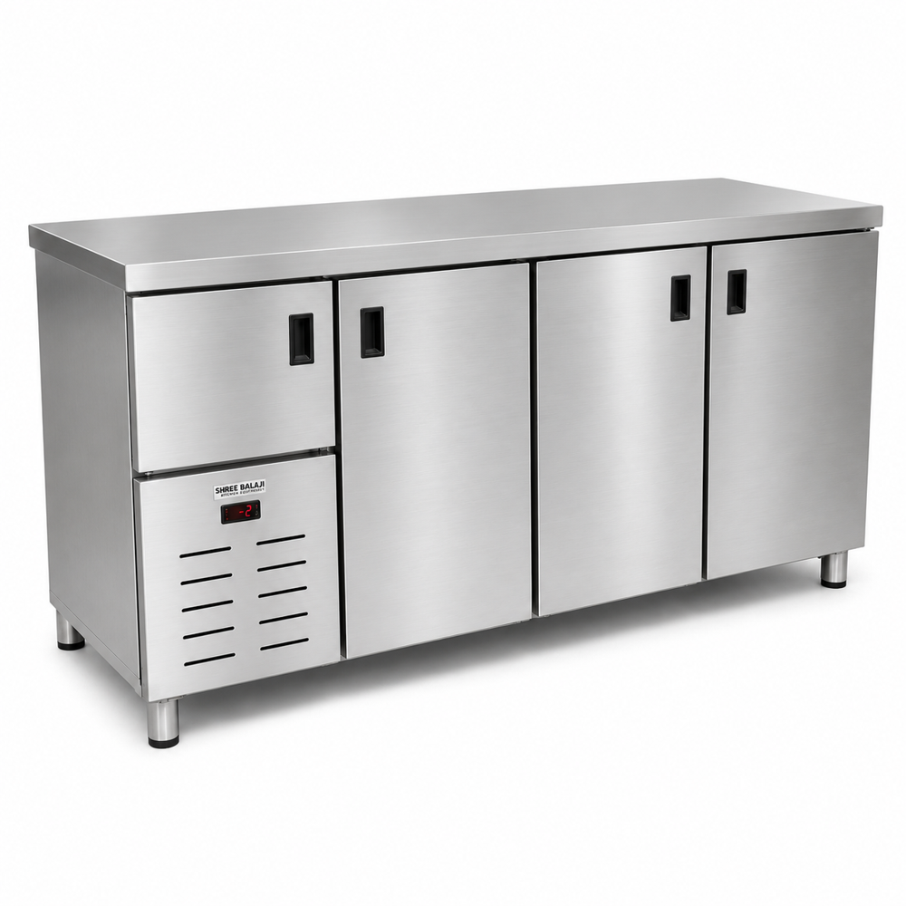 Two Door Vertical Refrigerator - Stainless Steel, Customized Size, Silver Color | Industrial Double-temperature, 220v