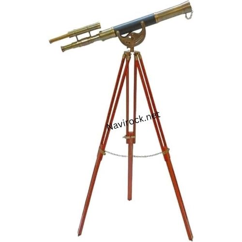 Antique Maritime Double Barrel Telescope  Brass Designer Telescope on Floor Standing Tripod