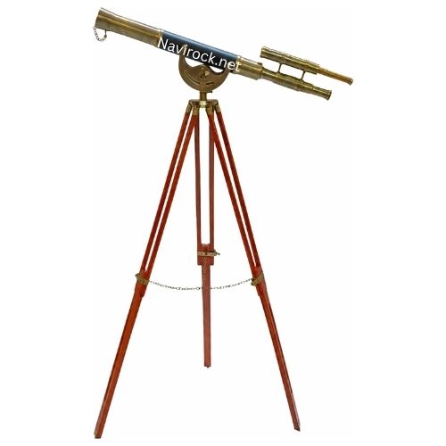 Antique Maritime Double Barrel Telescope  Brass Designer Telescope on Floor Standing Tripod