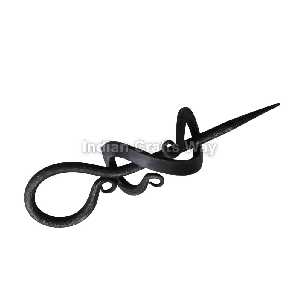 Hand Forged Medieval Iron Mini Hair Bun Holder And Maker.