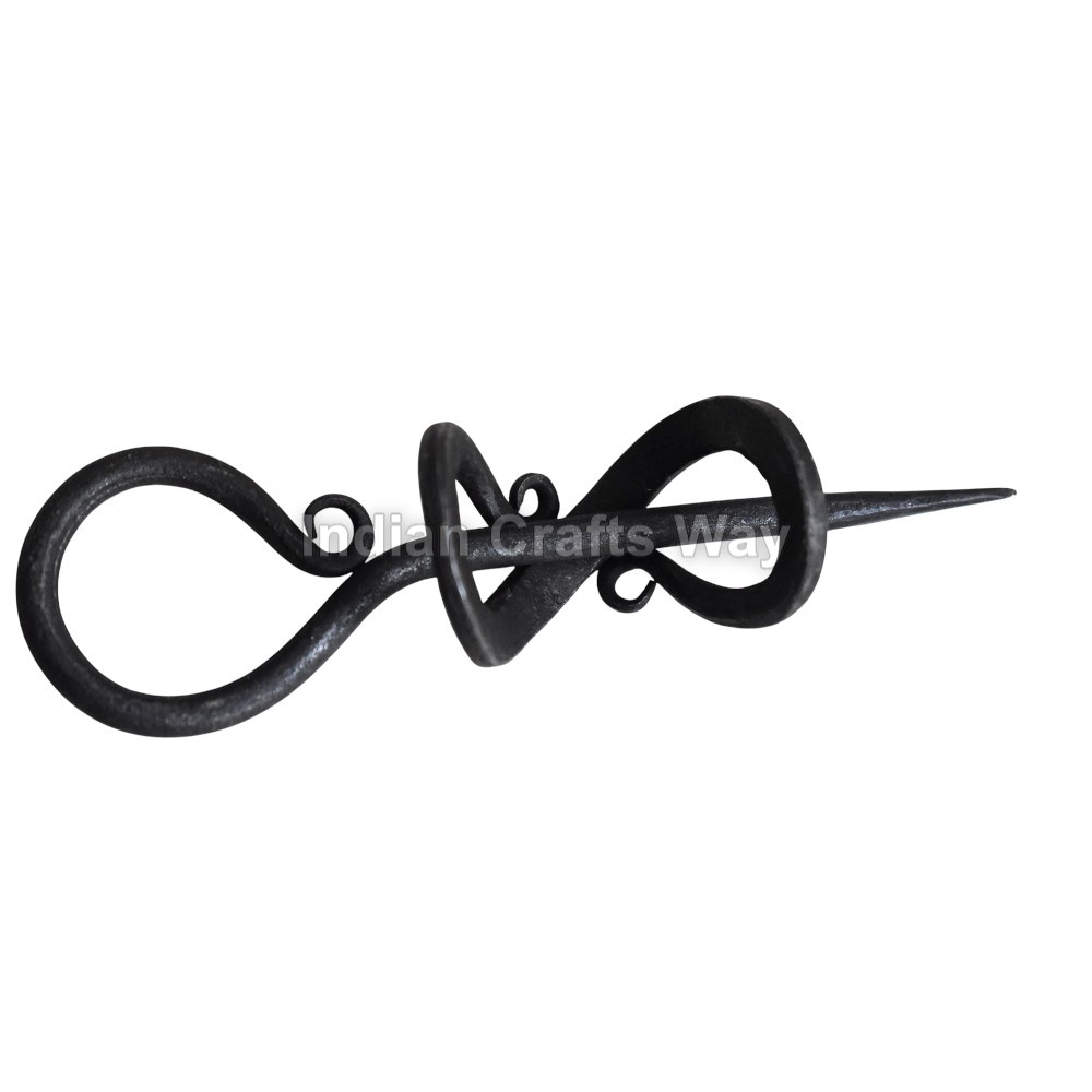 Hand Forged Medieval Iron Mini Hair Bun Holder And Maker.