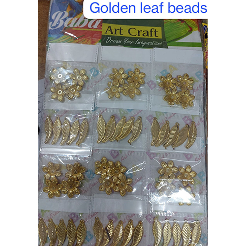 Golden Leaf Design Beads