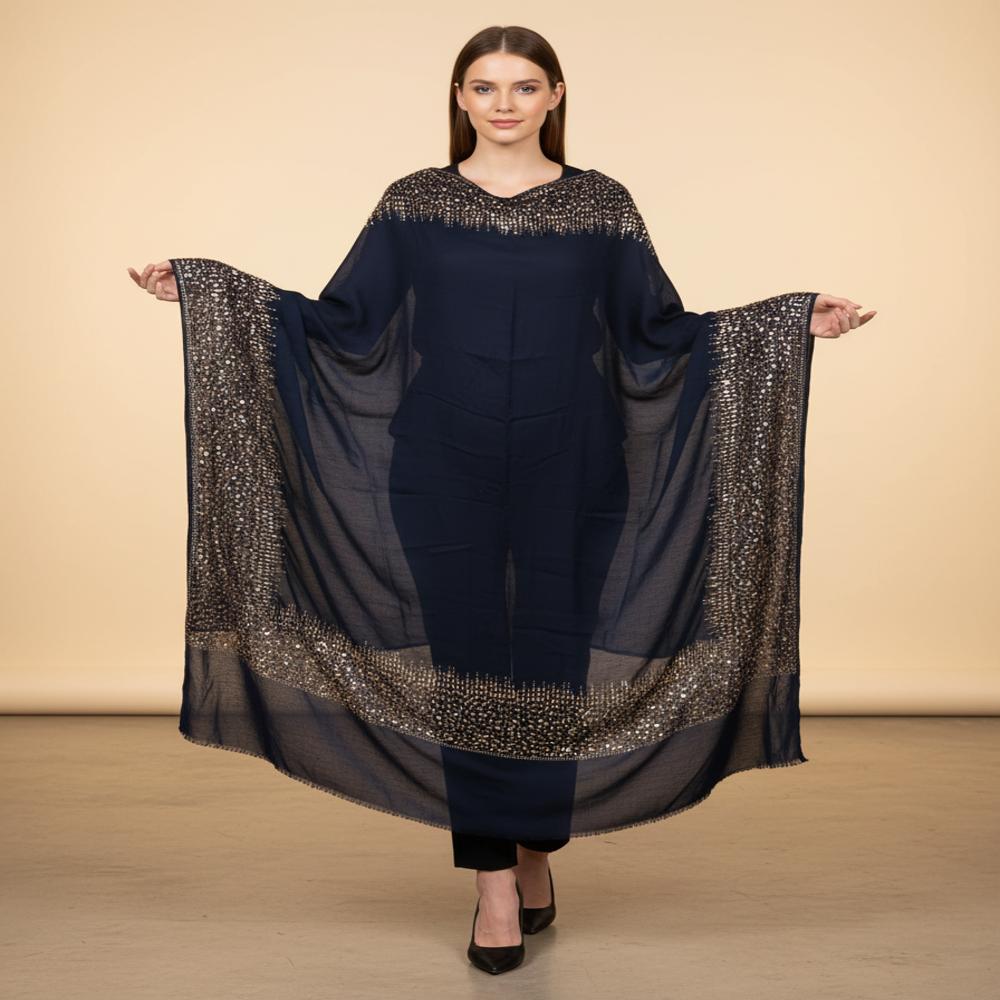 Merino Wool Swasrosvki Work Border Stoles