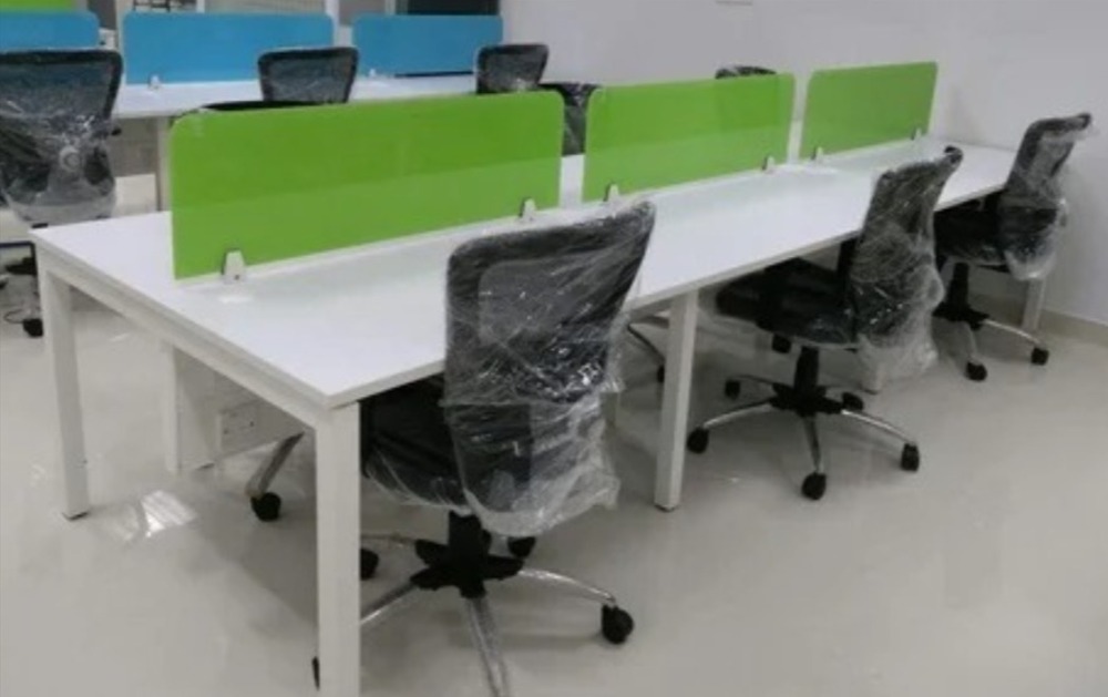 Sandwich Glass Base Office Workstation