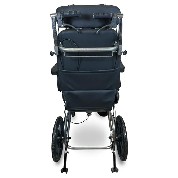 ARREX JANA Powder-Coated Steel Reclining Wheelchair - Premium Cushion Seat, Attendant/Hand Brake, Mag Wheels, Detachable Armrest & Footrest, Adjustable Height Armrest