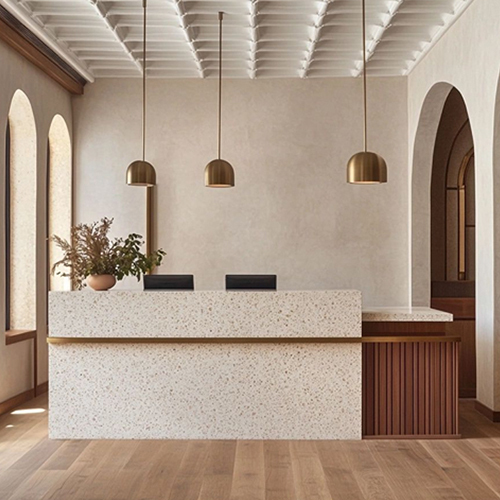 Modern Hotel Lobby Reception Table