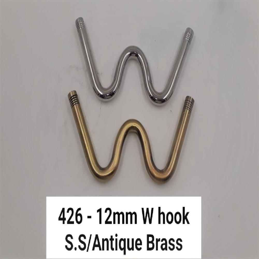 12mm Antique Brass W Hook
