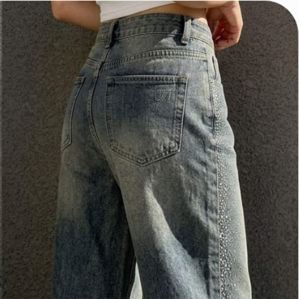 Baggy Rhinestone Jeans