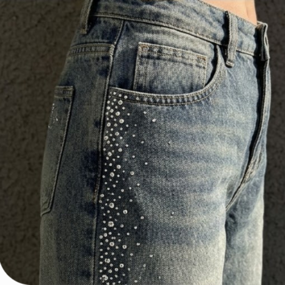 Baggy Rhinestone Jeans