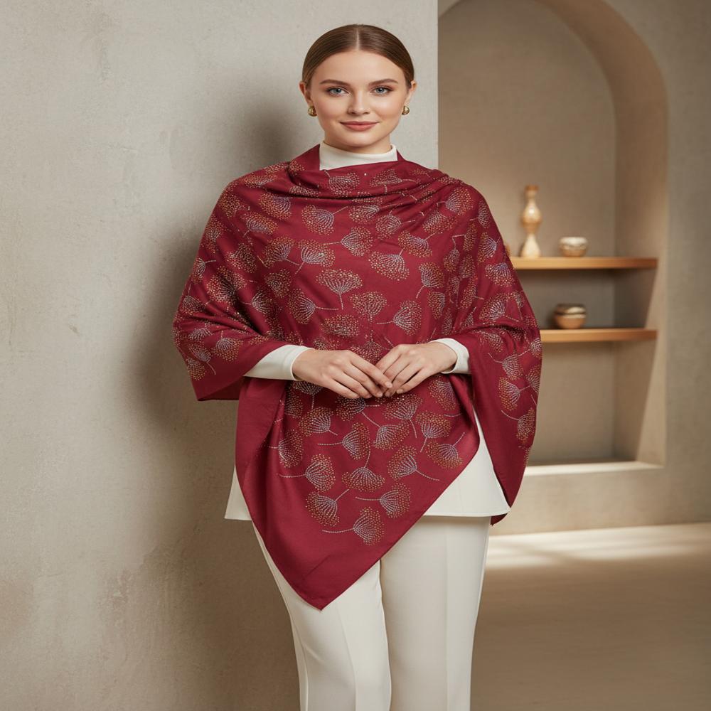 Merino wool All over swasrosvki  work stoles