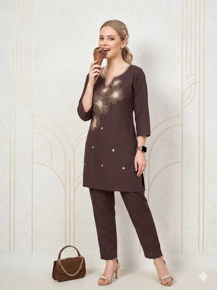Dark Brown Fancy 2 Pieces Cord Sets