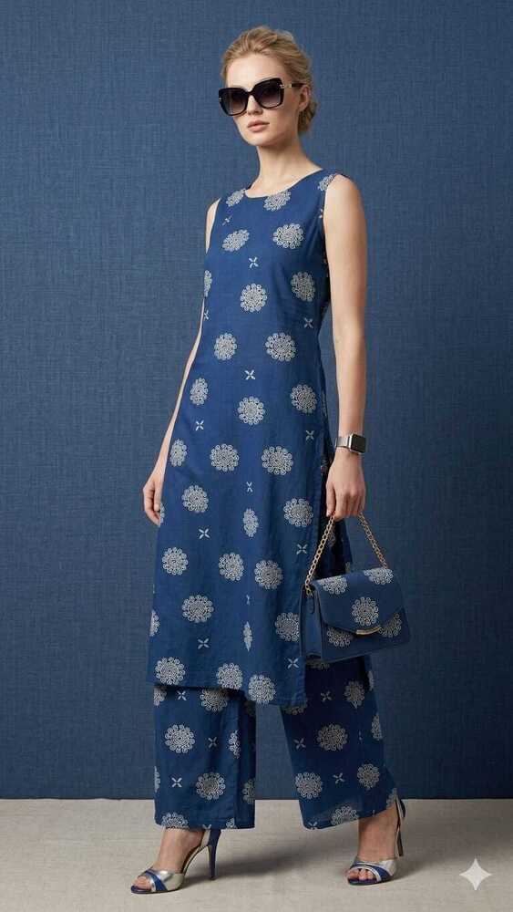 Navey Blue Color Fancy 2 Pieces Cord Sets