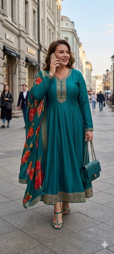 Sea Green Color Party Wear Suit