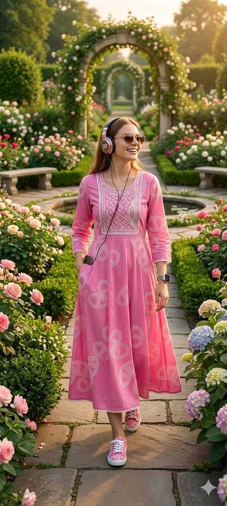 Pink Color Rayon One Piece Gown