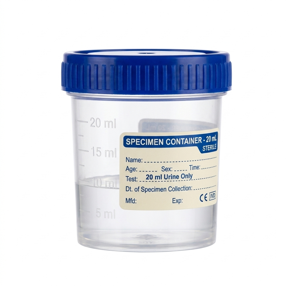 20 Ml Urine Container - Color: White