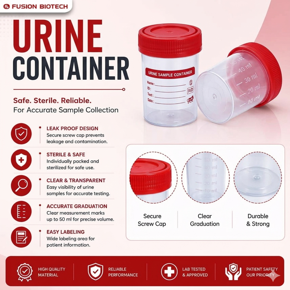 20 Ml Urine Container - Color: White