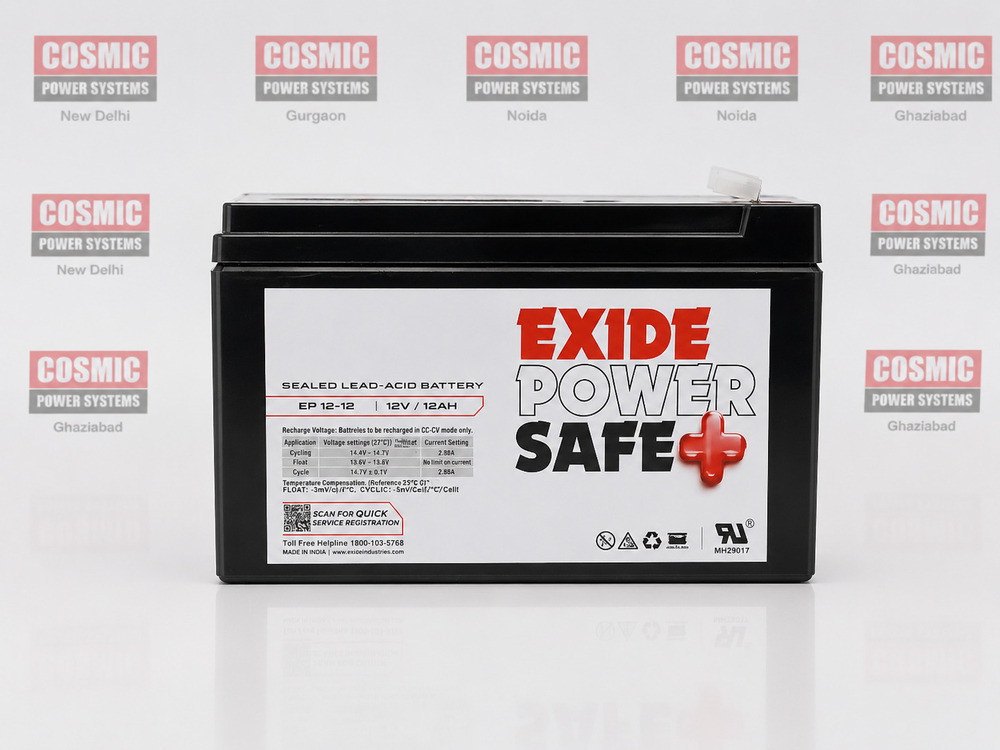 Ep 12 V-12 Ah Sealed Lead-acid Battery - Abs Plastic Casing, 151x98x95 Mm, Black | Maintenance-free, 180a Max Discharge, 5 Year Life