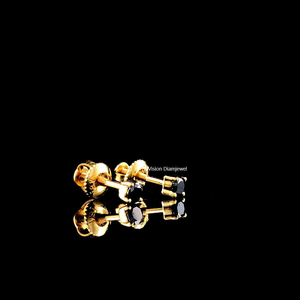 18KT Midnight Elegance Black Diamond Studs