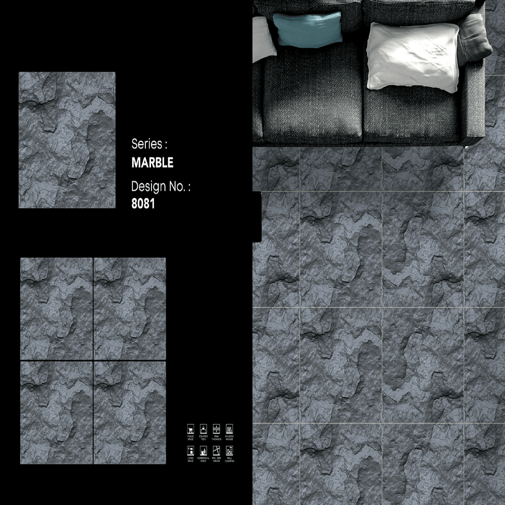Digital Porcelain Tiles - Color: Dark Grey