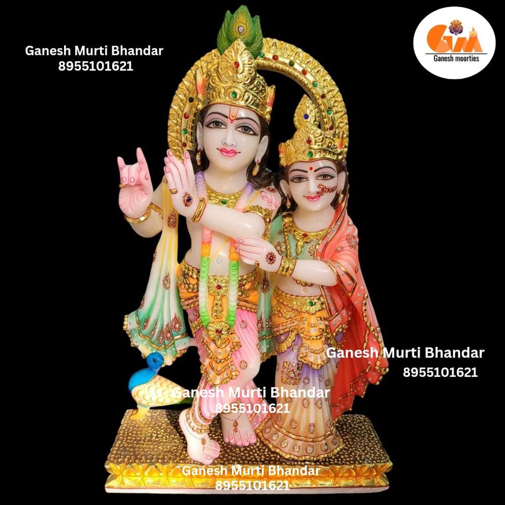 Marble Radha Krishna Ji Statue - Feature: Durable