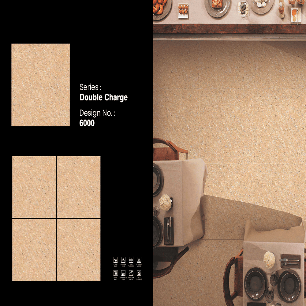 Double Charged Porcelain Tiles - Color: Cream