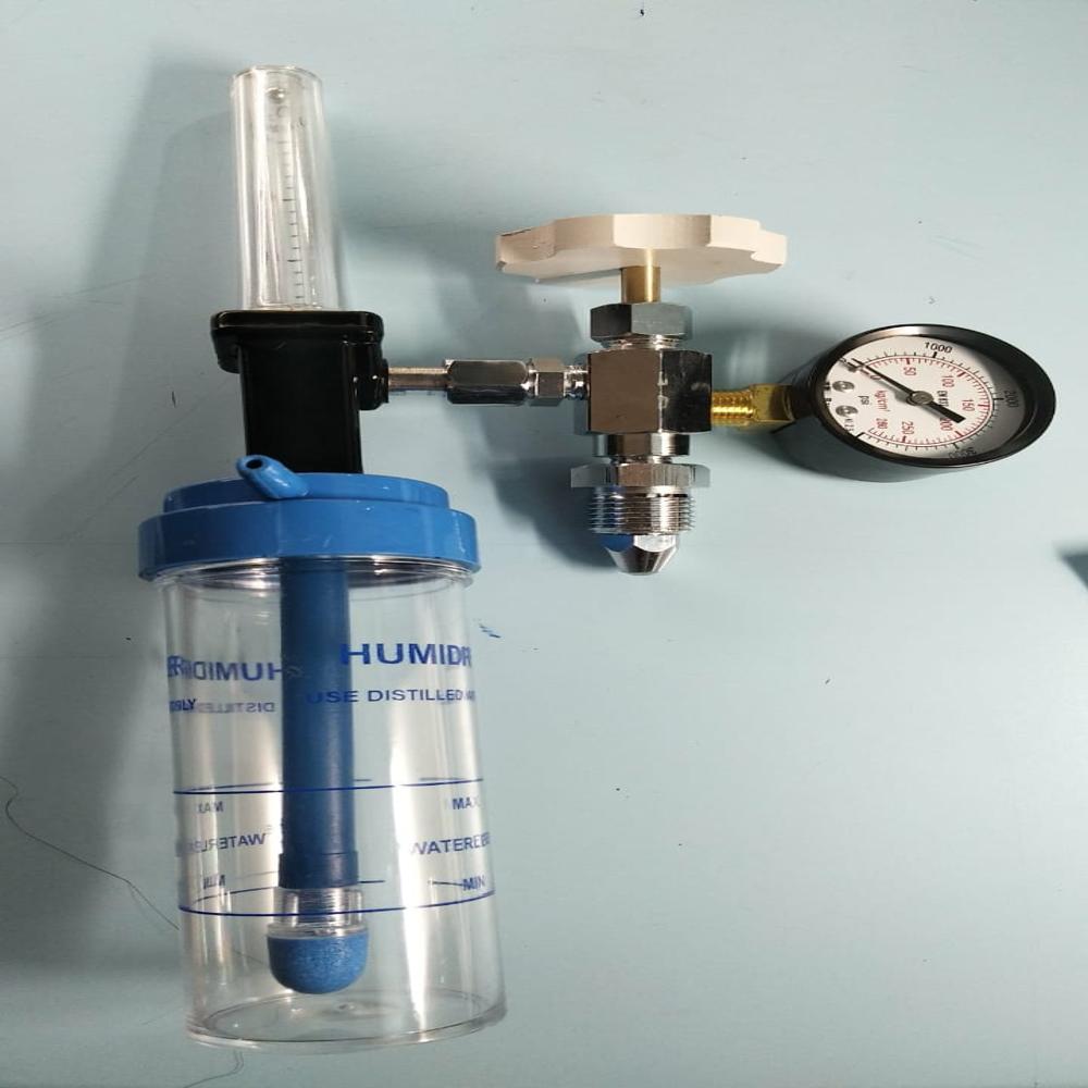 Fa Valve With Flow Meter - Chrome-plated Brass & Polycarbonate, Cylindrical, Manual Knob, Analog Display, Humidifier Integrated