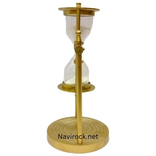Antique Brass Sand Timer  Golden Finish Hourglass with White Sand Retro Gift Item Kitchen & Home Antique Brass Sand Timer