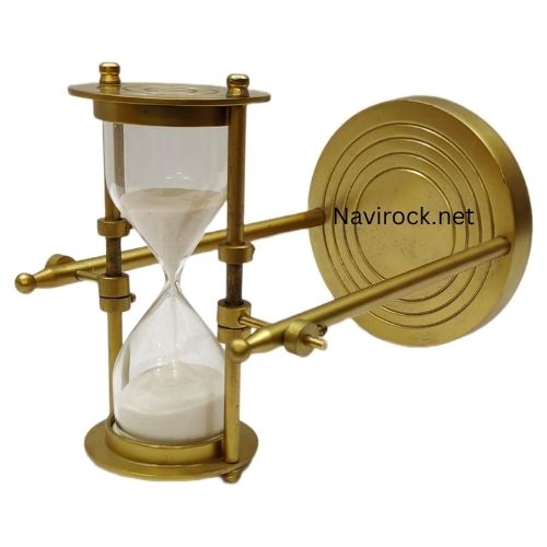 Antique Brass Sand Timer  Golden Finish Hourglass with White Sand Retro Gift Item Kitchen & Home Antique Brass Sand Timer