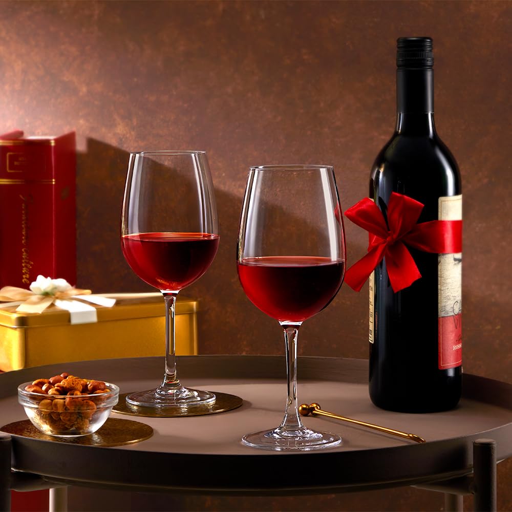 Borosil 450ml x 2pc Opera Wine Glass Set | Wine Glasses for Red & White Wine, Cocktails & Mocktails | Elegant Glassware for Home, Parties & Gifting BGFGSD00005 