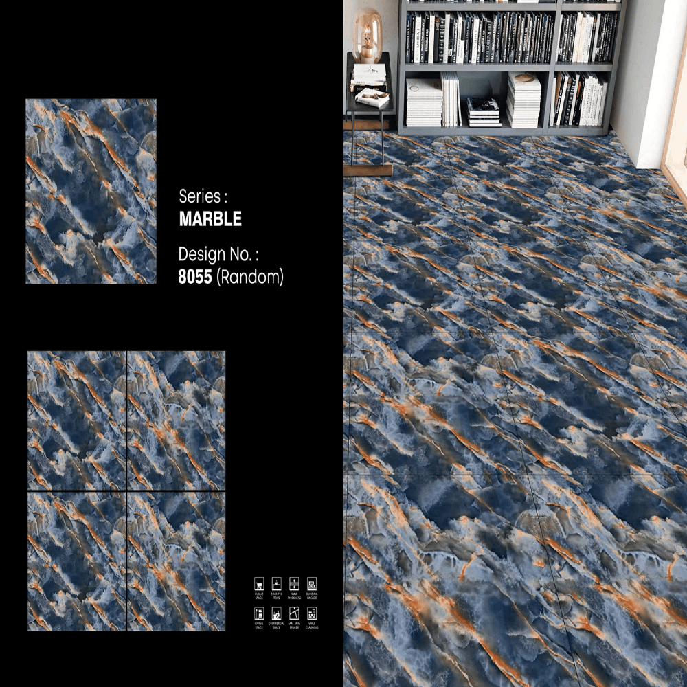High Gloss Porcelain Tiles - Color: Blue